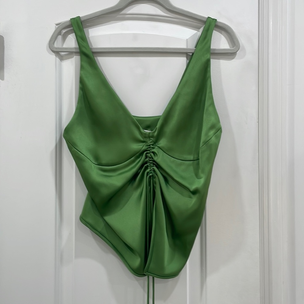 Nanushka Klara drawstring satin top